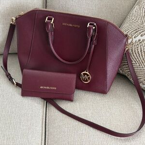 Michael Kors Ciara Large Satchel with matching wallet